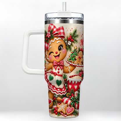 Baker Tumbler 40oz, Christmas Tumbler, Stainless Steel Travel Cup