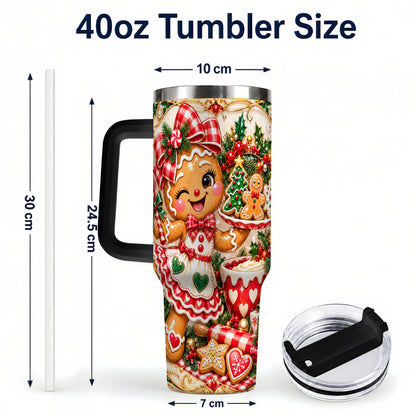 #pl[40oz|Black] Baker Tumbler 40oz, Holiday Tumbler, Stainless Steel Travel Cup