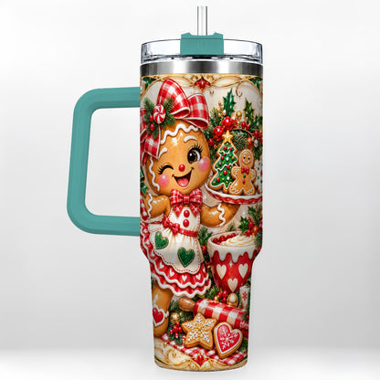 #pl[40oz|Green] Baker Tumbler 40oz, Holiday Tumbler, Stainless Steel Travel Cup