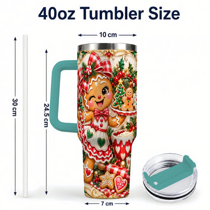 #pl[40oz|Green] Baker Tumbler 40oz, Holiday Tumbler, Stainless Steel Travel Cup