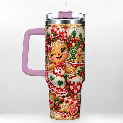 #pl[40oz|Pink] Baker Tumbler 40oz, Holiday Tumbler, Stainless Steel Travel Cup