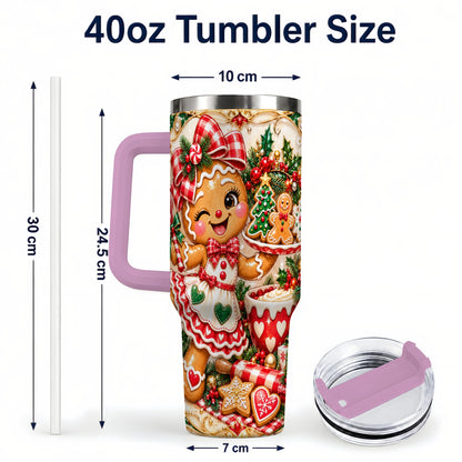 #pl[40oz|Pink] Baker Tumbler 40oz, Holiday Tumbler, Stainless Steel Travel Cup