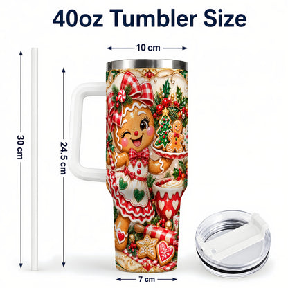 #pl[40oz|White] Baker Tumbler 40oz, Holiday Tumbler, Stainless Steel Travel Cup