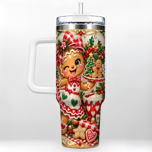 Baker Tumbler 40oz, Holiday Tumbler, Stainless Steel Travel Cup