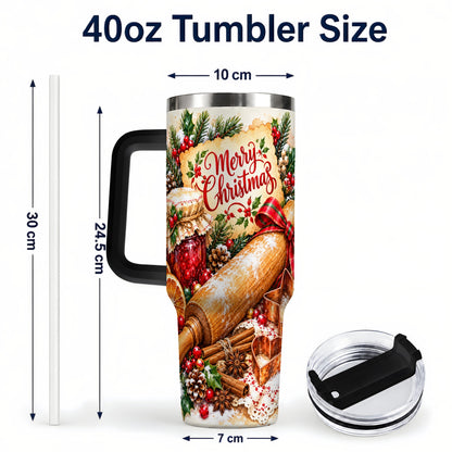 #pl[40oz|Black] Christmas Baking 40oz Tumbler, Cookie Tumbler, Stainless Steel Travel Cup