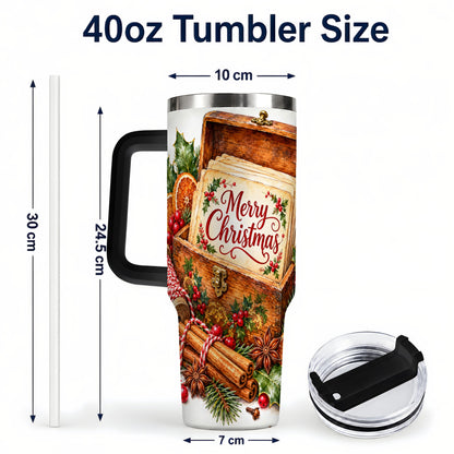 #pl[40oz|Black] Vintage Christmas 40oz Tumbler, Holiday Tumbler, Stainless Steel Travel Cup