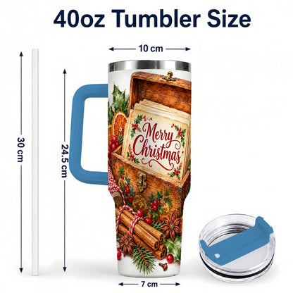 #pl[40oz|Blue] Vintage Christmas 40oz Tumbler, Holiday Tumbler, Stainless Steel Travel Cup