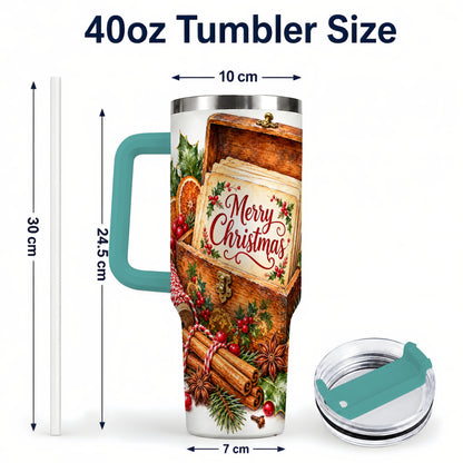 #pl[40oz|Green] Vintage Christmas 40oz Tumbler, Holiday Tumbler, Stainless Steel Travel Cup