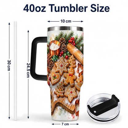#pl[40oz|Black] Christmas Baking 40oz Tumbler, Cookie Tumbler, Stainless Steel Travel Cup