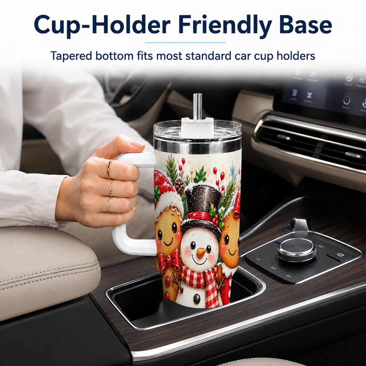 Gingerbread Snowman 40oz Tumbler, Christmas Stainless Steel Travel Cup