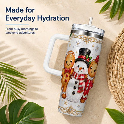 Jeweled Gingerbread 40oz Tumbler, Christmas Stainless Steel Travel Cup