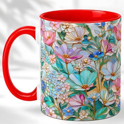 Pastel Wildflower Coffee Mug, Floral Garden Mug, Ceramic Cup