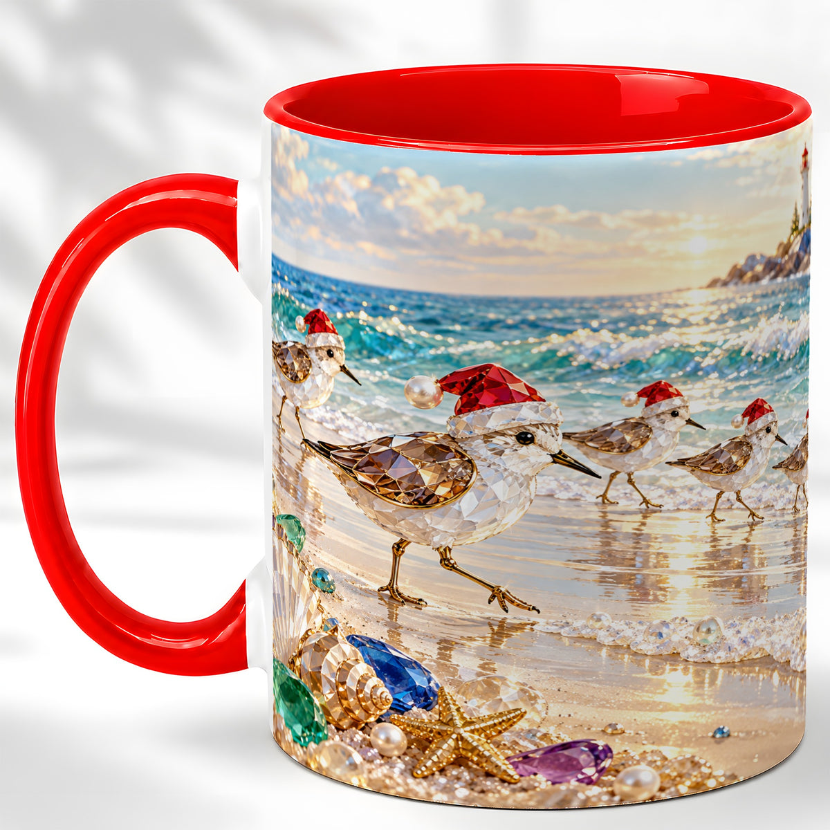 Holiday Shorebird Coffee Mug, Seaside Bird Mug, Ceramic Cup