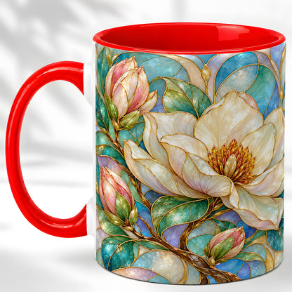 Jeweled Floral Coffee Mug, Botanical Bloom Mug, Ceramic Cup