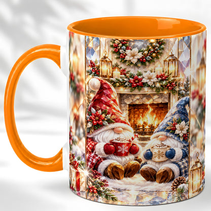 #pl[11oz|Orange] Crystal Gnome Coffee Mug, Cozy Fireplace Mug, Ceramic Cup
