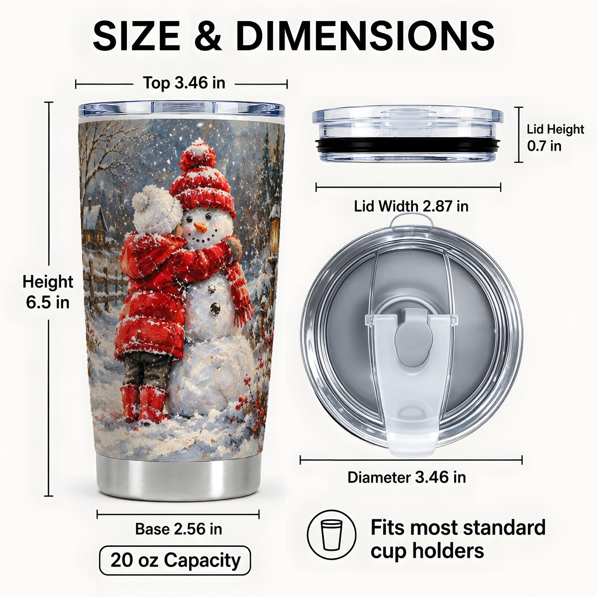 #pl[20oz|Steel] Snowman Hug Tumbler 20oz, Snowy Tumbler, Stainless Steel Travel Cup