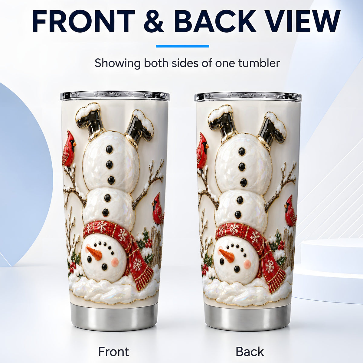 #pl[20oz|Steel] Snowman Tumbler 20oz, Cardinal Tumbler, Stainless Steel Travel Cup