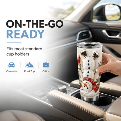 Snowman Tumbler 20oz, Cardinal Tumbler, Stainless Steel Travel Cup