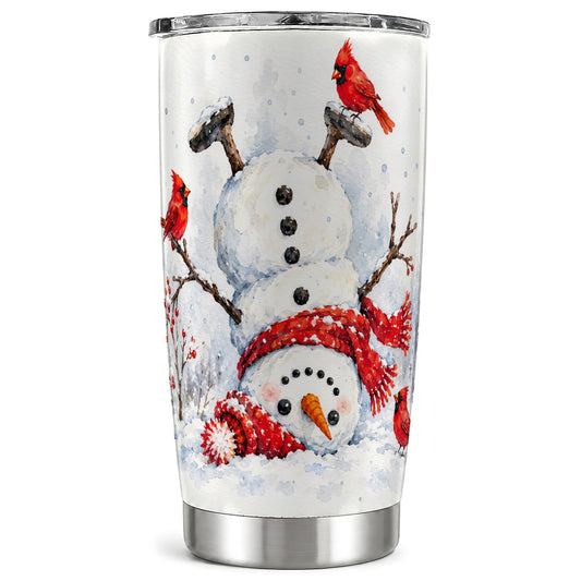 Snowman Tumbler 20oz, Cardinal Tumbler, Stainless Steel Travel Cup