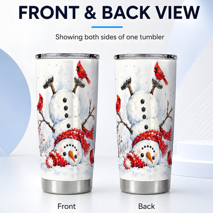 #pl[20oz|Steel] Snowman Tumbler 20oz, Cardinal Tumbler, Stainless Steel Travel Cup