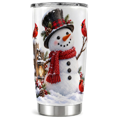 Snowman Tumbler 20oz, Cardinal Tumbler, Stainless Steel Travel Cup