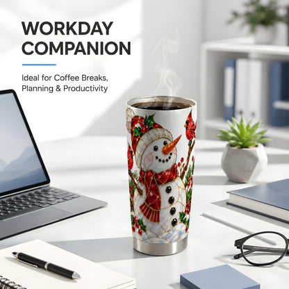 Gemstone Snowman Tumbler 20oz, Cardinal Tumbler, Stainless Steel Travel Cup