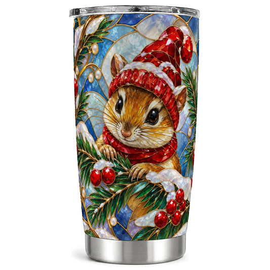 Glass Mouse Tumbler 20oz, Winter Tumbler, Stainless Steel Travel Cup