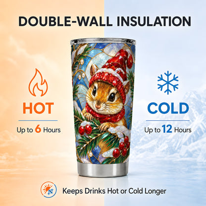 Glass Mouse Tumbler 20oz, Winter Tumbler, Stainless Steel Travel Cup