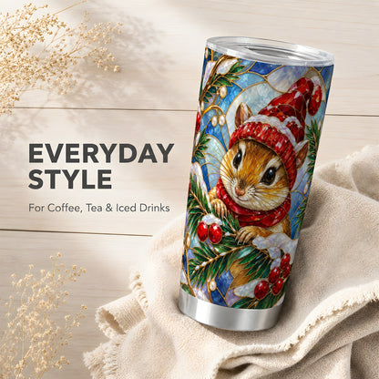 Glass Mouse Tumbler 20oz, Winter Tumbler, Stainless Steel Travel Cup