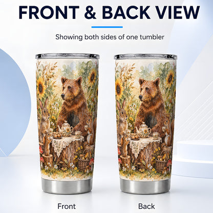 #pl[20oz|Steel] Woodland Tea Party Tumbler 20oz, Forest Tumbler, Stainless Steel Travel Cup