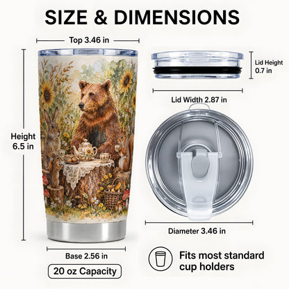 #pl[20oz|Steel] Woodland Tea Party Tumbler 20oz, Forest Tumbler, Stainless Steel Travel Cup