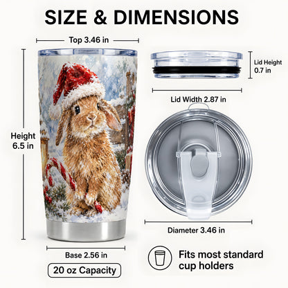 #pl[20oz|Steel] Bunny Tumbler 20oz, Rabbit Tumbler, Winter Stainless Steel Travel Cup