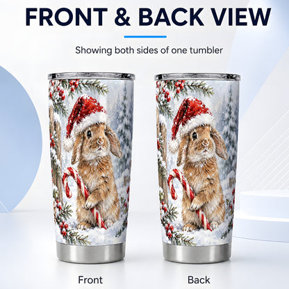 #pl[20oz|Steel] Winter Bunny Tumbler 20oz, Rabbit Tumbler, Stainless Steel Travel Cup
