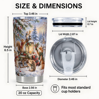#pl[20oz|Steel] Woodland Tumbler 20oz, Winter Animals Tumbler, Stainless Steel Travel Cup