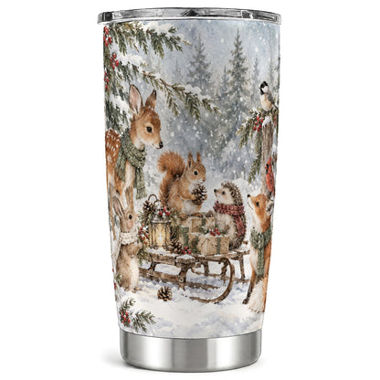 Woodland Tumbler 20oz, Forest Animals Tumbler, Stainless Steel Travel Cup