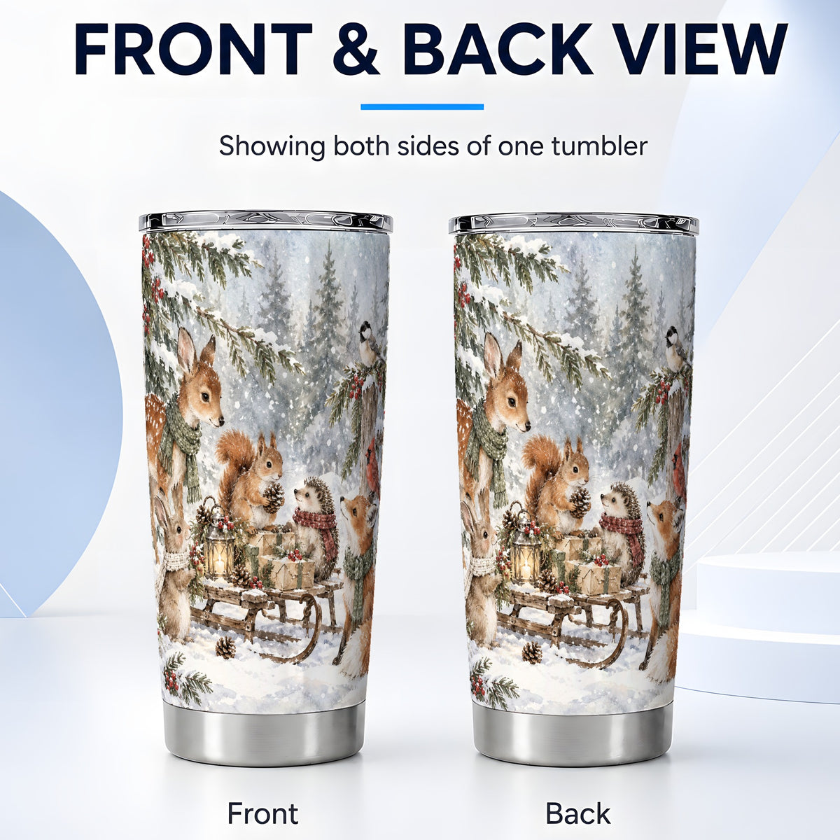 #pl[20oz|Steel] Woodland Tumbler 20oz, Forest Animals Tumbler, Stainless Steel Travel Cup
