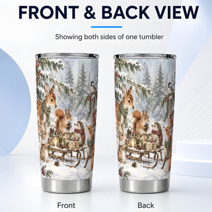 #pl[20oz|Steel] Woodland Tumbler 20oz, Forest Animals Tumbler, Stainless Steel Travel Cup