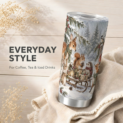 Woodland Tumbler 20oz, Forest Animals Tumbler, Stainless Steel Travel Cup