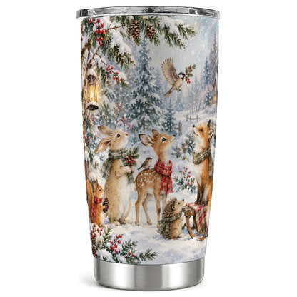 Woodland Tumbler 20oz, Forest Animals Tumbler, Stainless Steel Travel Cup
