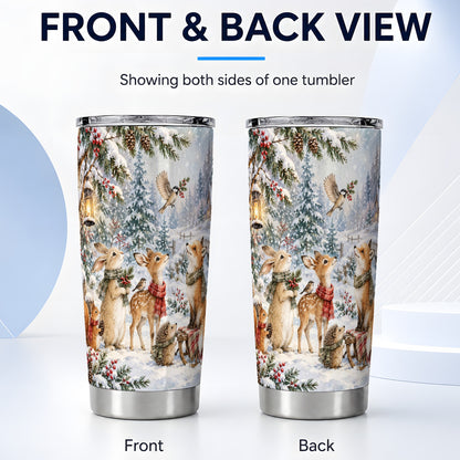 #pl[20oz|Steel] Woodland Tumbler 20oz, Forest Animals Tumbler, Stainless Steel Travel Cup