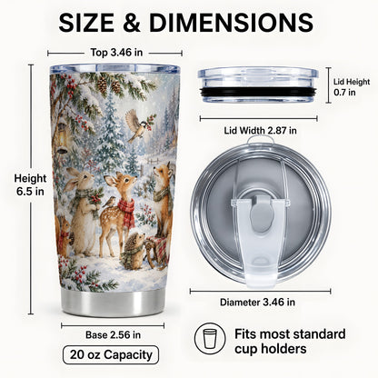 #pl[20oz|Steel] Woodland Tumbler 20oz, Forest Animals Tumbler, Stainless Steel Travel Cup