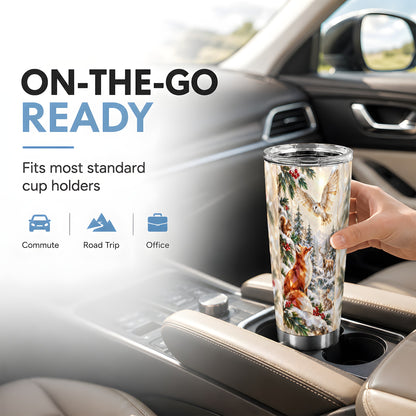 Crystal Fox Tumbler 20oz, Winter Animals, Stainless Steel Travel Cup