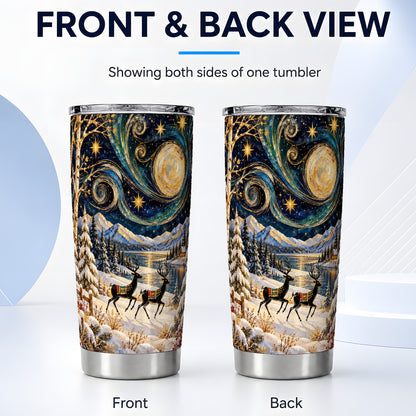 #pl[20oz|Steel] Deer Lake Tumbler 20oz, Starry Night Tumbler, Stainless Steel Travel Cup