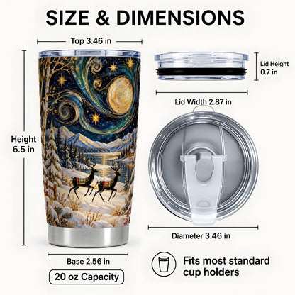 #pl[20oz|Steel] Deer Lake Tumbler 20oz, Starry Night Tumbler, Stainless Steel Travel Cup