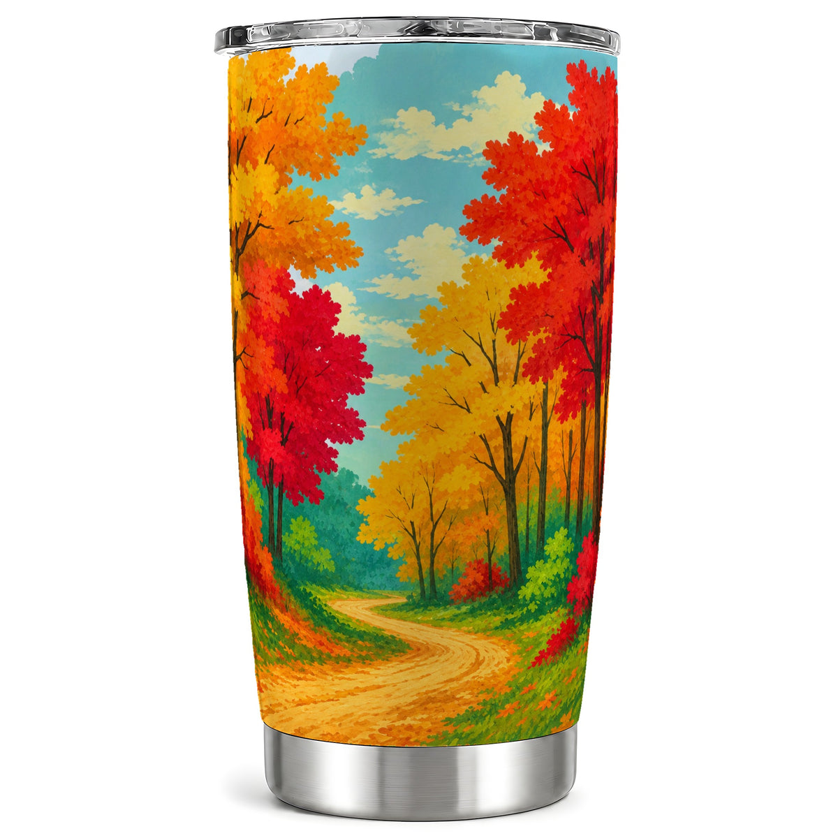 Autumn Tumbler 20oz, Fall Foliage Tumbler, Stainless Steel Travel Cup