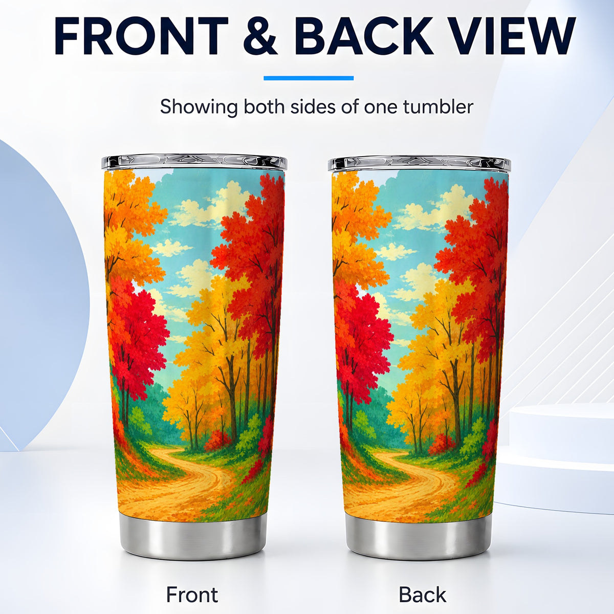 #pl[20oz|Steel] Autumn Tumbler 20oz, Fall Foliage Tumbler, Stainless Steel Travel Cup