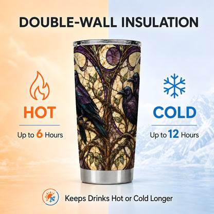 Raven Moon Tumbler 20oz, Raven Tumbler, Stainless Steel Travel Cup