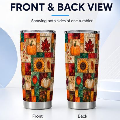 #pl[20oz|Steel] Autumn Tumbler 20oz, Pumpkin Leaf Tumbler, Stainless Steel Travel Cup