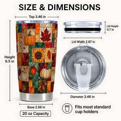 #pl[20oz|Steel] Autumn Tumbler 20oz, Pumpkin Leaf Tumbler, Stainless Steel Travel Cup