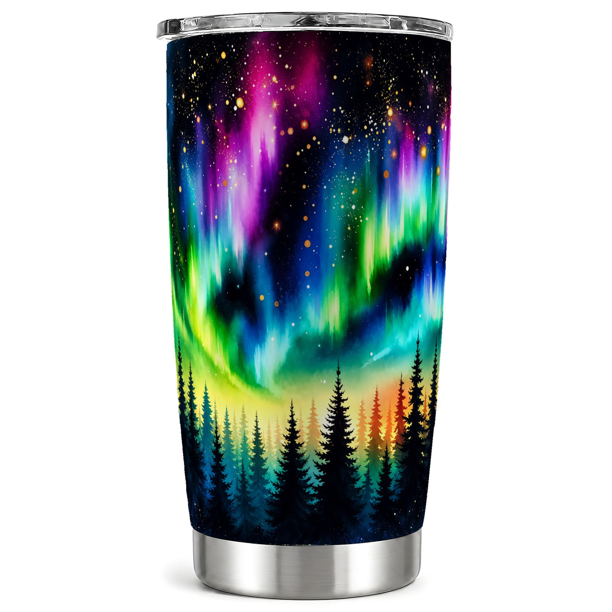 Aurora Tumbler 20oz, Forest Tumbler, Stainless Steel Travel Cup